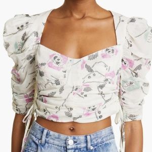 Isabel Marant Étoile, Galaor Blouse, Size 42 (FR) Size 10 (US), Ecru/Ivory